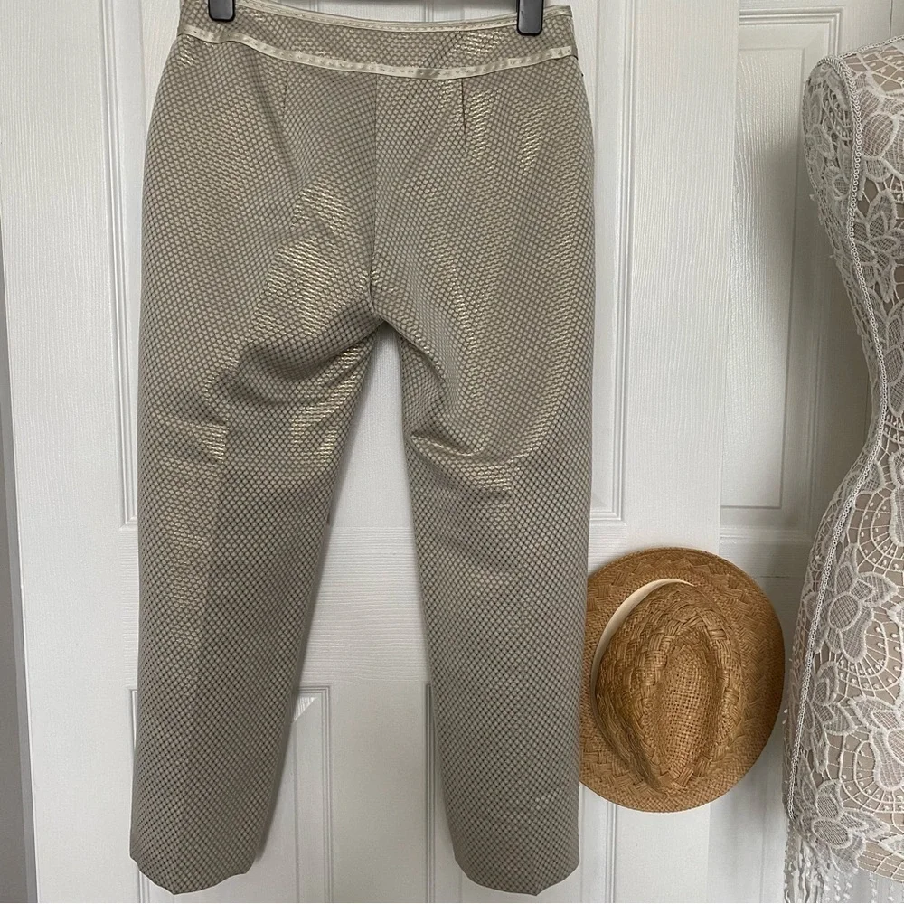 Y and Kei Water the Earth gold shimmer metallic straight leg pants EU42 US6